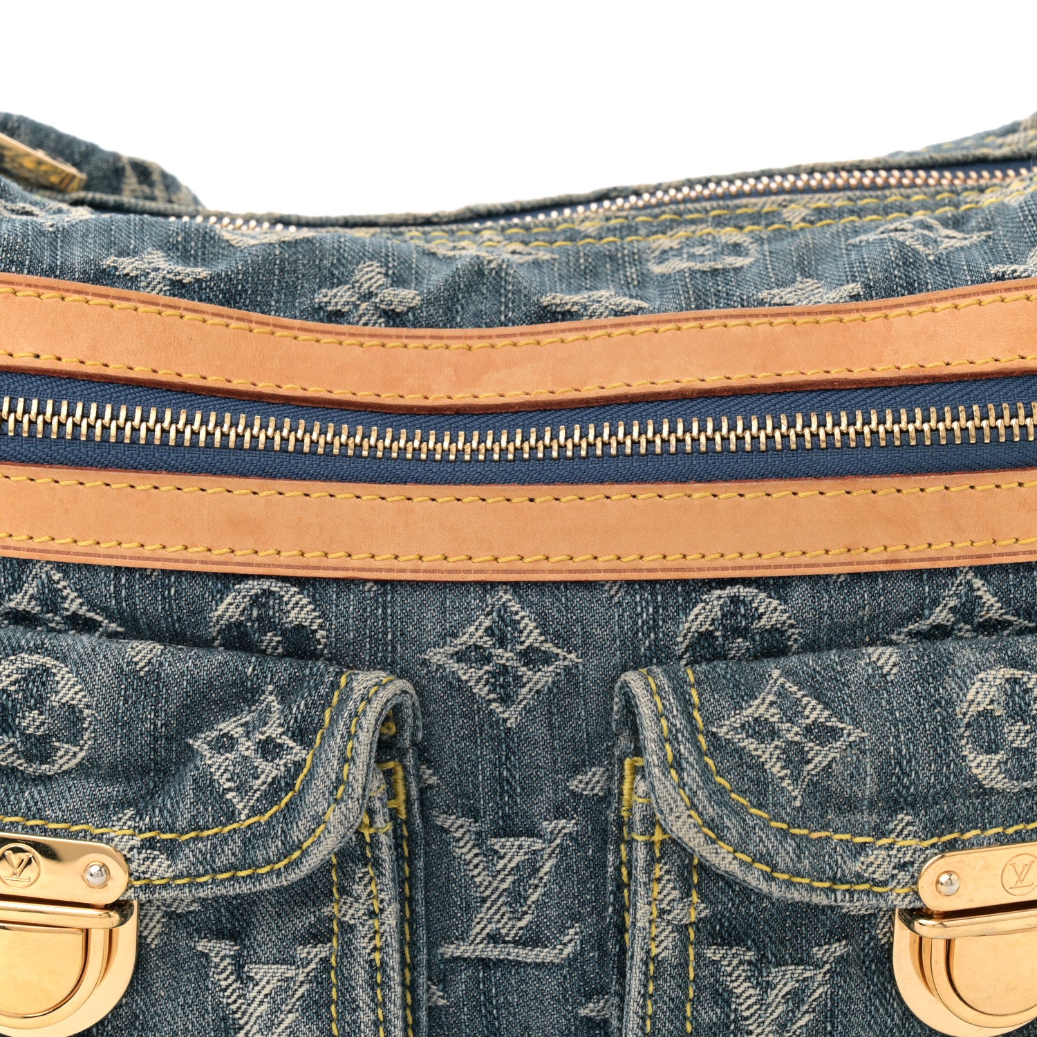 Louis Vuitton Monogram Denim Baggy PM Blue 7 of 9