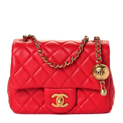 Chanel Lambskin Quilted Mini Pearl Crush Flap Red 1 of 9