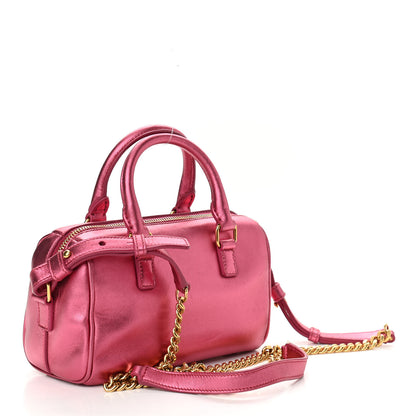 Saint Laurent Metallic Lambskin Classic Duffle Toy Pink 2 of 11