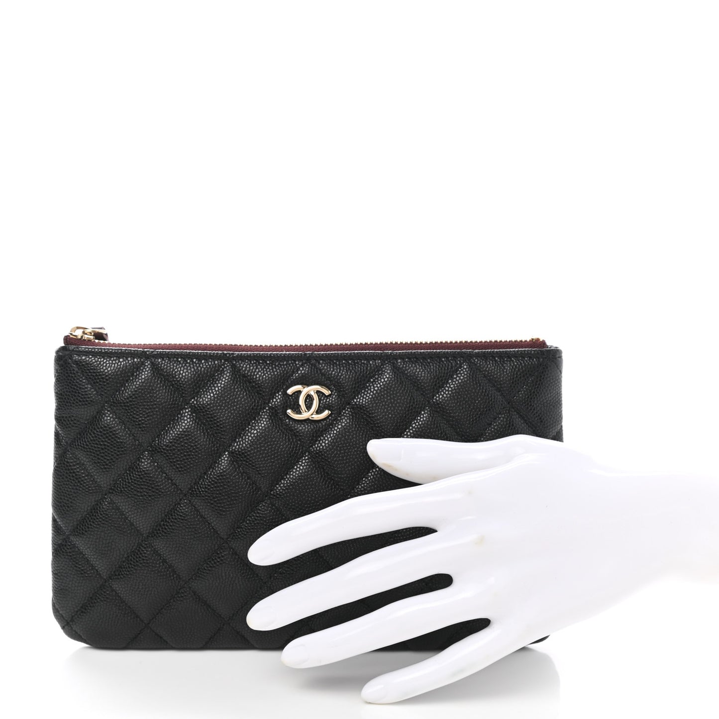 Caviar Quilted Cosmetic Case Black