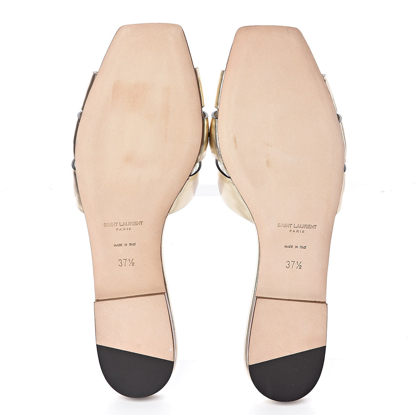 Calfskin Tribute 05 Slide Sandals 37.5 Gold