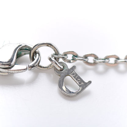 Christian Dior Crystal Pearl Logo Necklace Silver 5 of 5