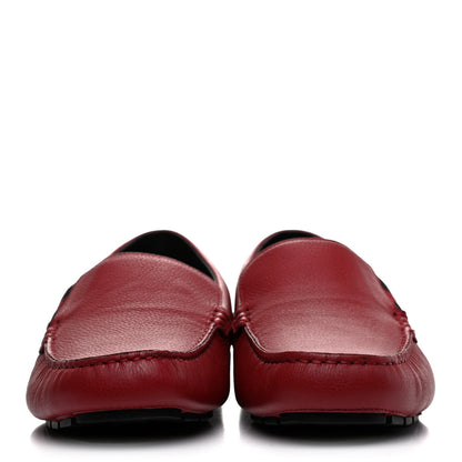 Gucci Calfskin Web Mens Driver Loafers 7 Red 2 of 9