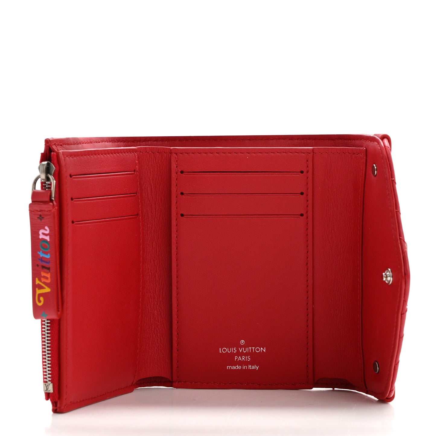 Calfskin New Wave Compact Wallet Rouge