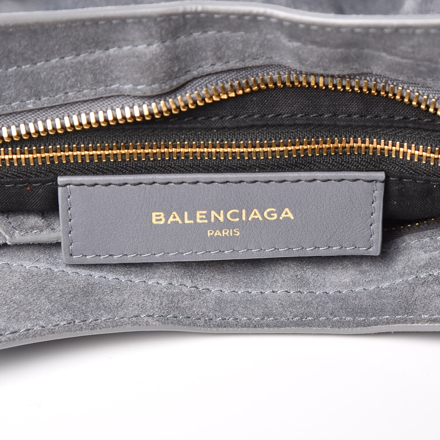 Balenciaga Baby Daim Suede Gold Metallic Edge Hardware City Gris Plomb 7 of 17