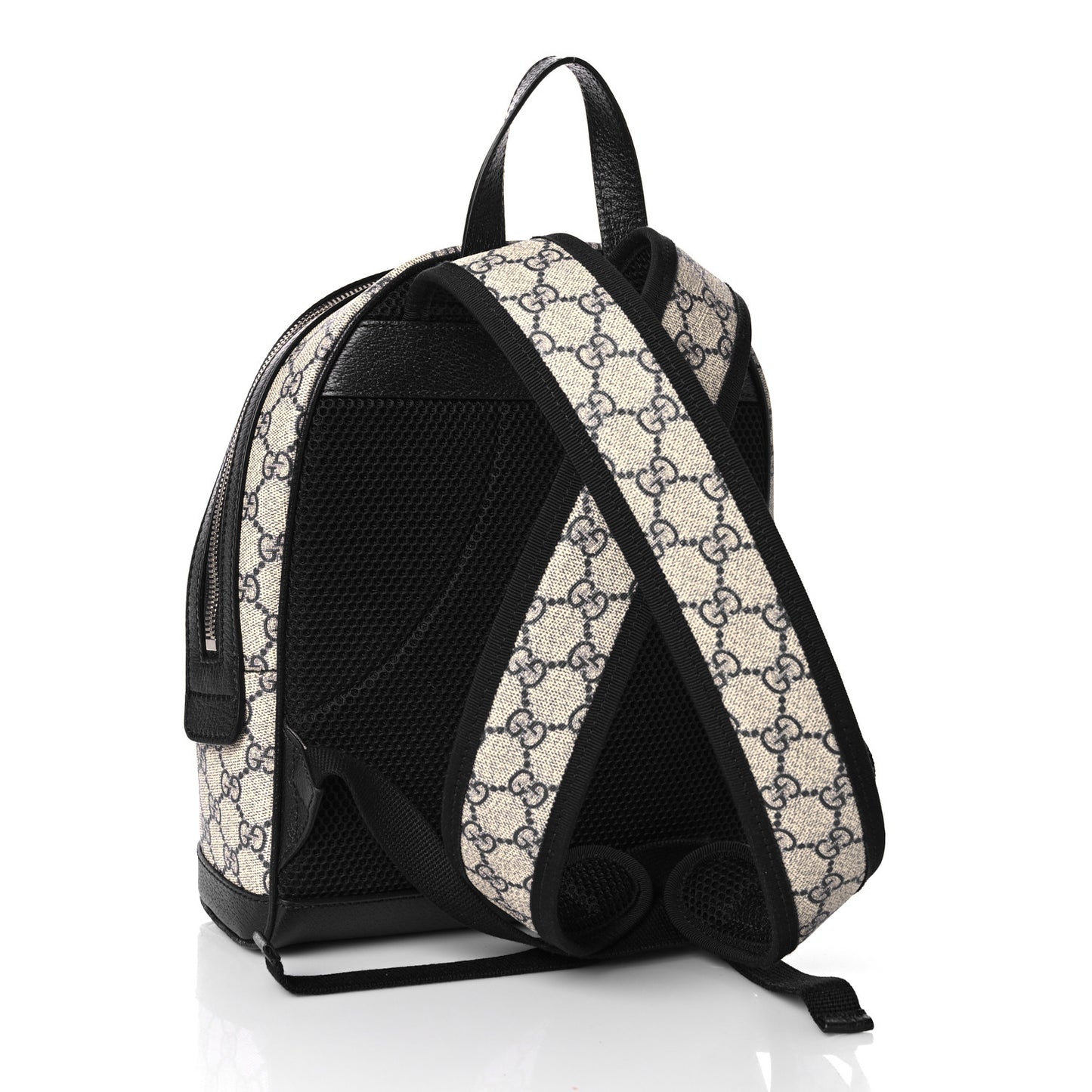 GG Supreme Monogram Textured Dollar Calfskin Web Small Ophidia Day Backpack Beige Blue Black