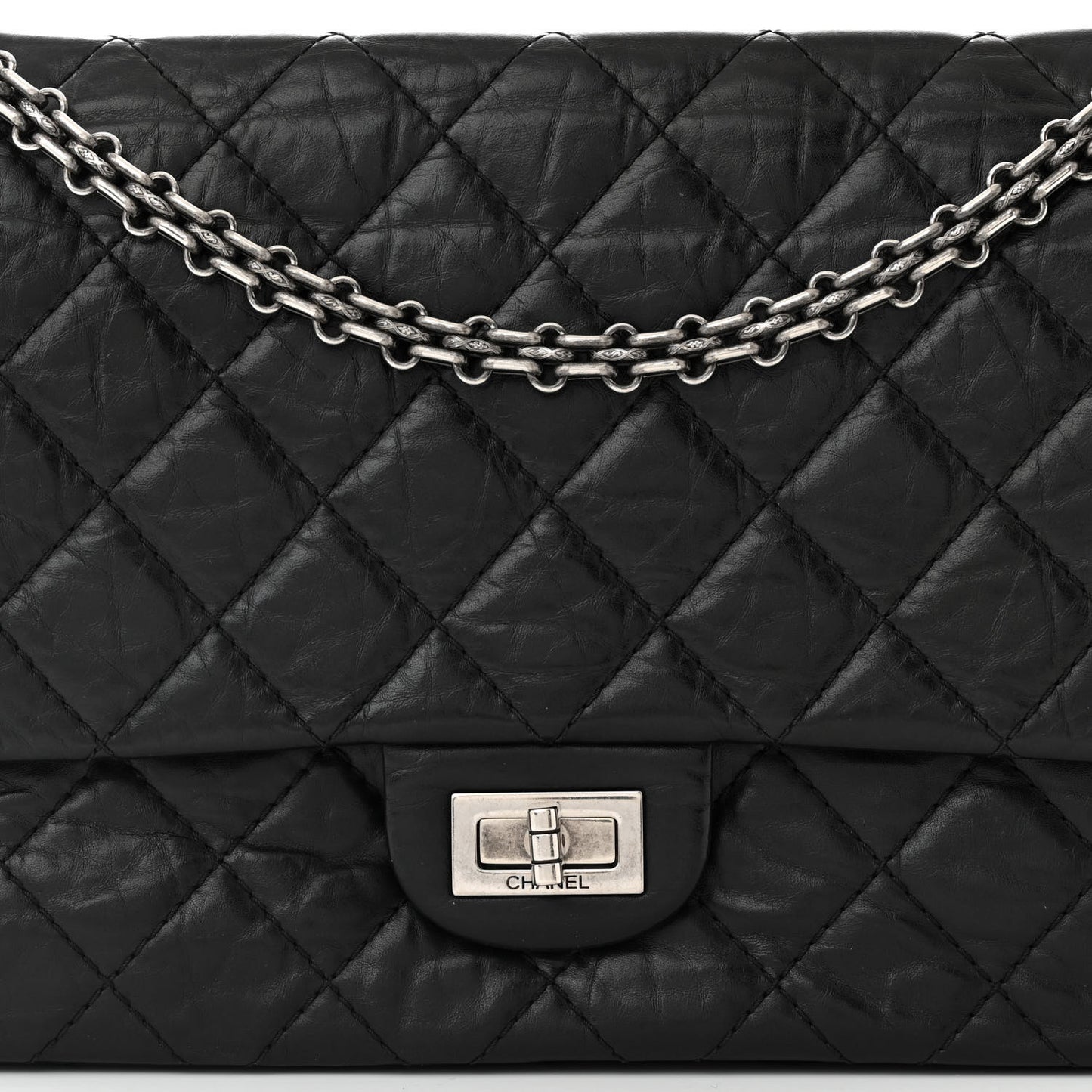 Aged Calfskin Quilted 2.55 Reissue 226 Flap Black