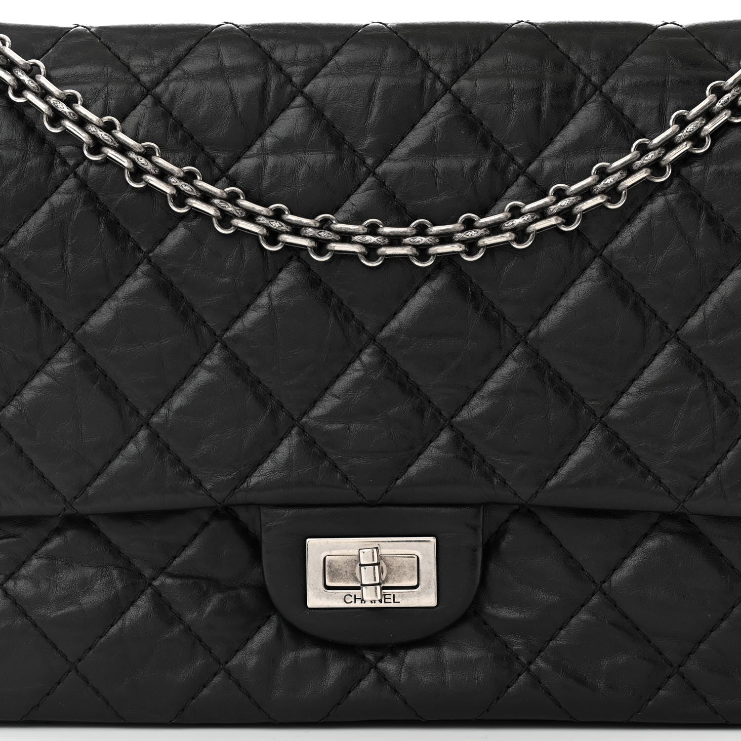 Chanel Aged Calfskin Quilted 2.55 Reissue 226 Flap Black 8 of 10