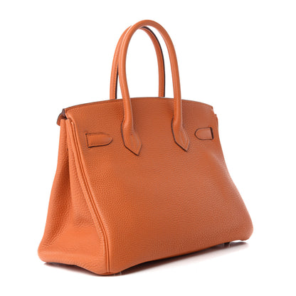 Hermes Taurillon Clemence Birkin 30 Orange 3 of 10