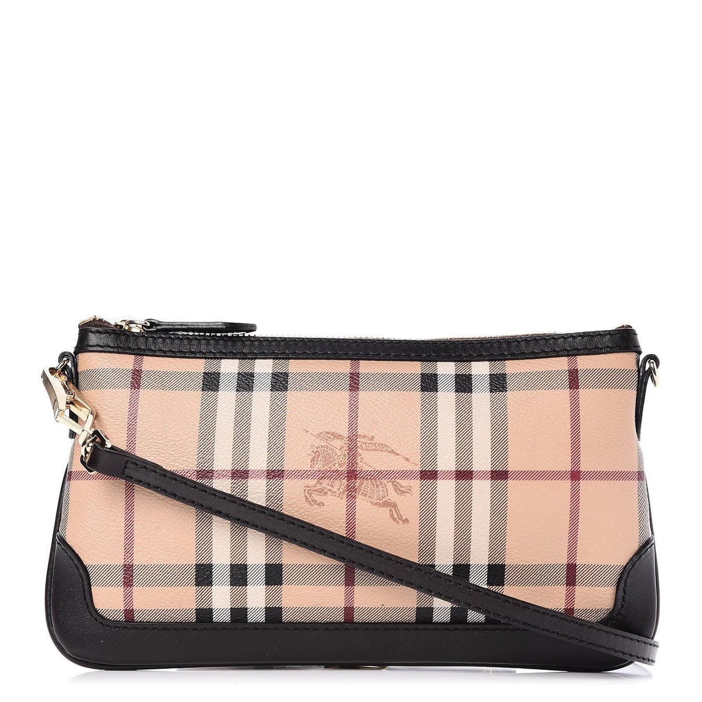 Haymarket Check Small Peyton Crossbody Clutch Bag Chocolate
