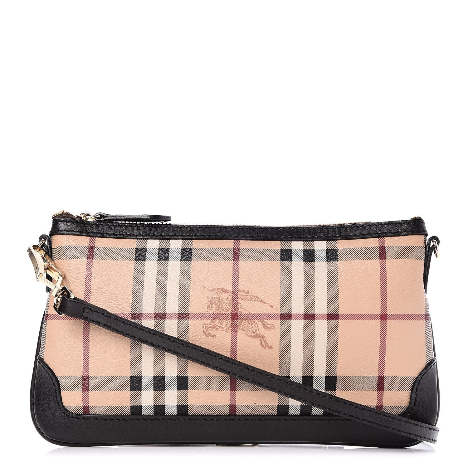 Burberry Haymarket Check Small Peyton Crossbody Clutch Bag Chocolate 1 of 6