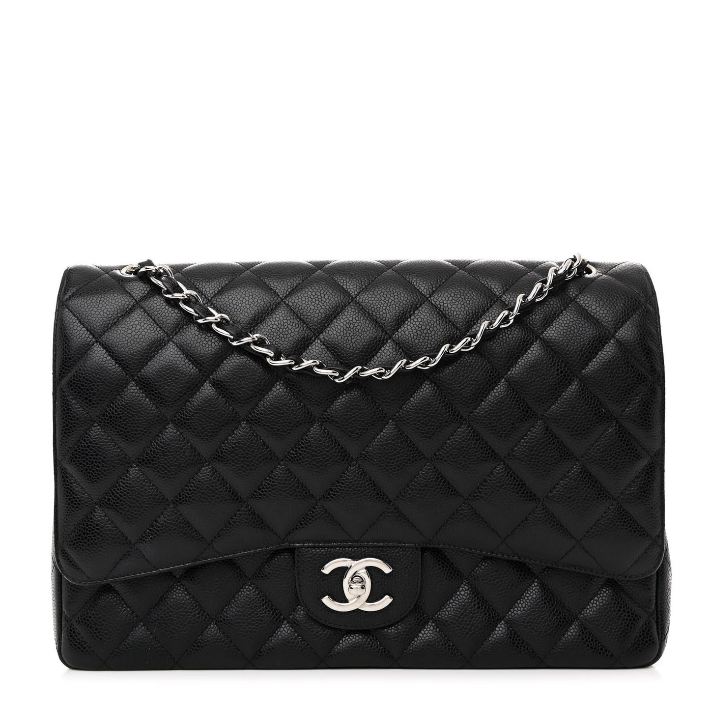 Caviar Quilted Maxi Double Flap Black