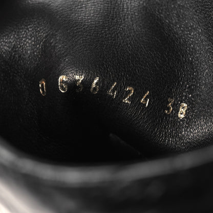 Chanel Shiny Goatskin Calfskin Quilted Lace Up Combat Boots 38 Black 6 of 9