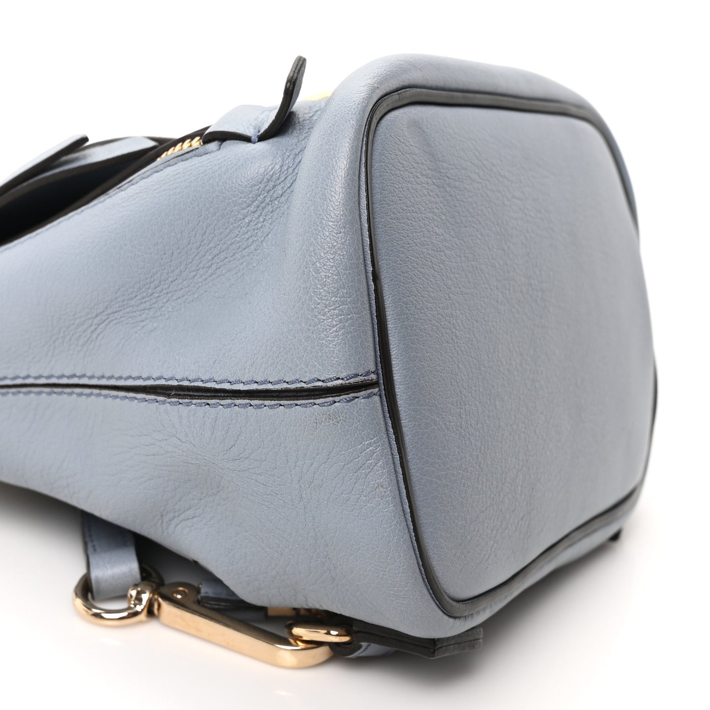 Suede Calfskin Mini Faye Backpack Cloudy Blue
