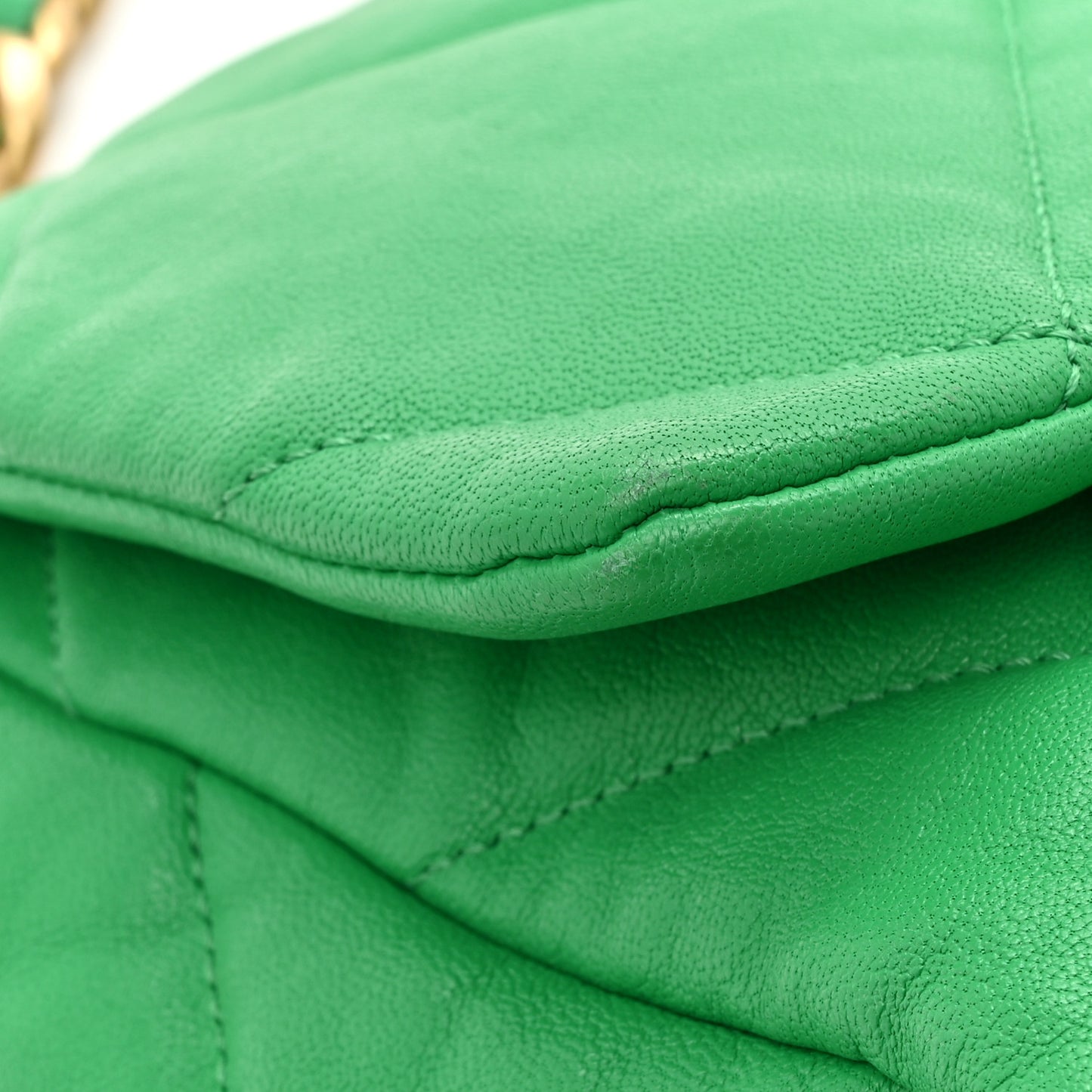 Goatskin Quilted Large Chanel 19 Flap Green