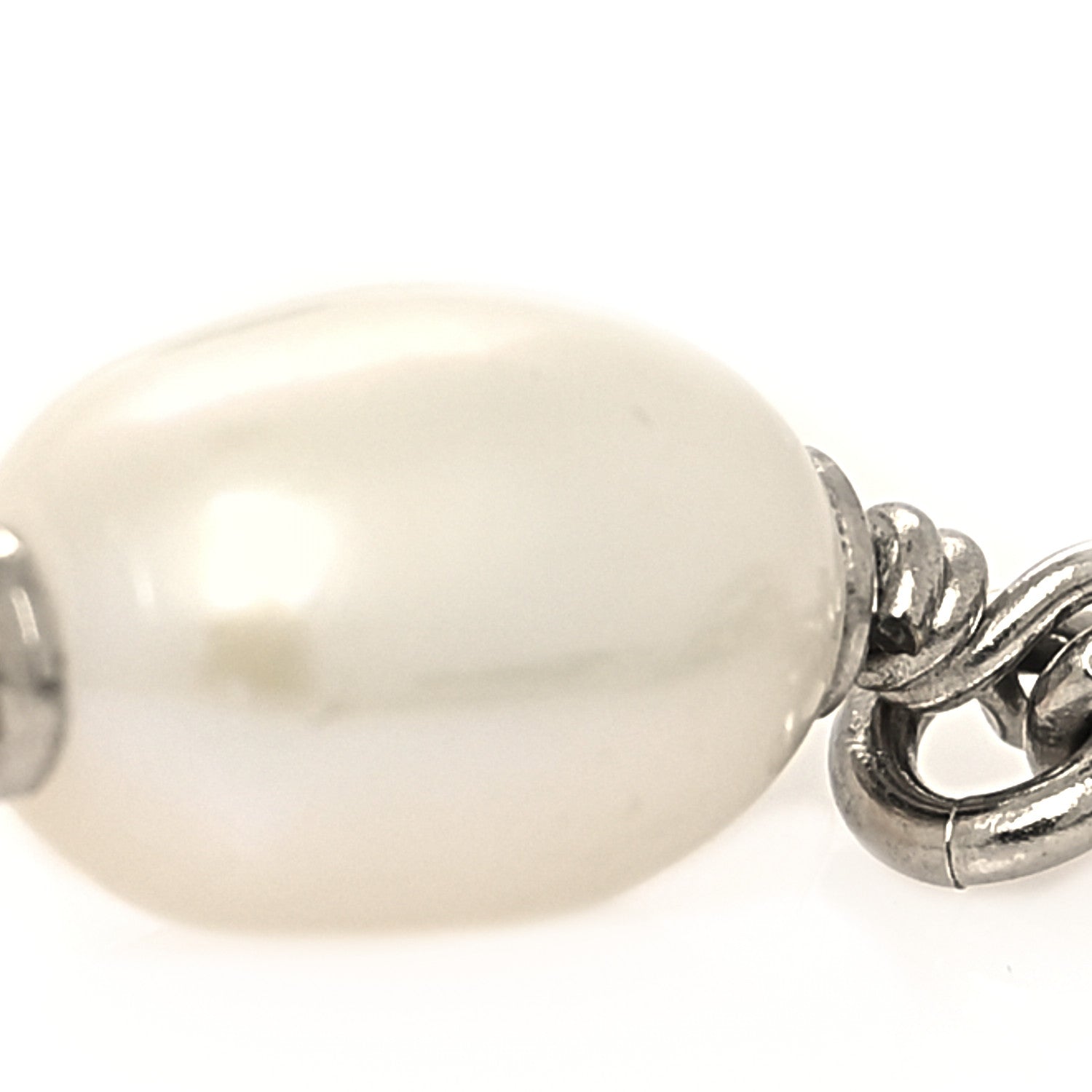 Chanel Pearl Crystal Palais Garnier CC Bracelet Silver Pearly White 6 of 6