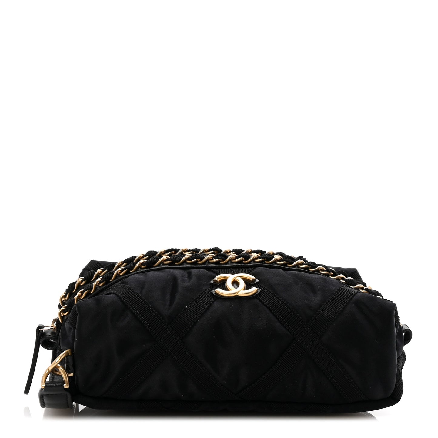 Nylon Grosgrain Lifestyle Pouch With Sleep Mask Black