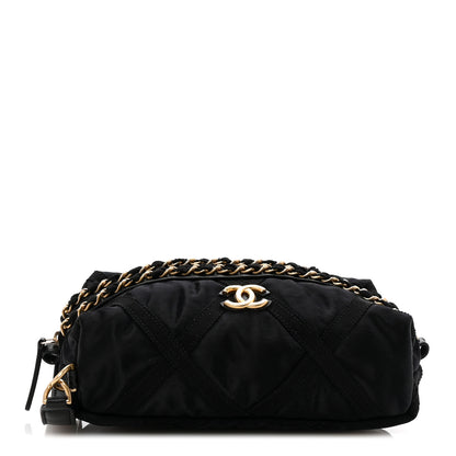 Chanel Nylon Grosgrain Lifestyle Pouch With Sleep Mask Black 1 of 8