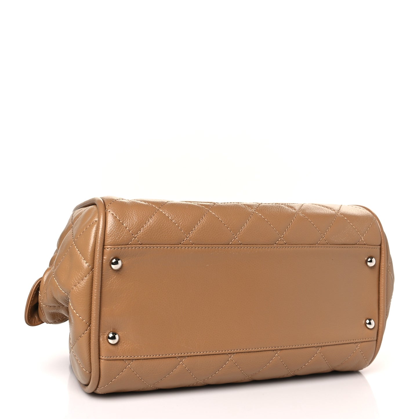 Caviar Quilted CC Timeless Bowler Dark Beige