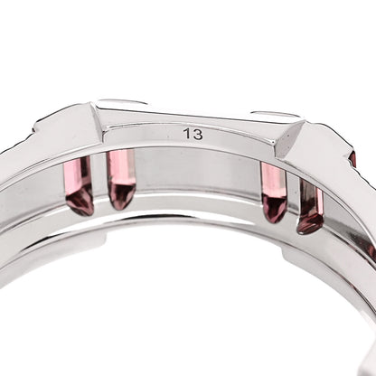 Gucci 18K White Gold Rubellite 6mm Link to Love Ring 53 6.25 6 of 7