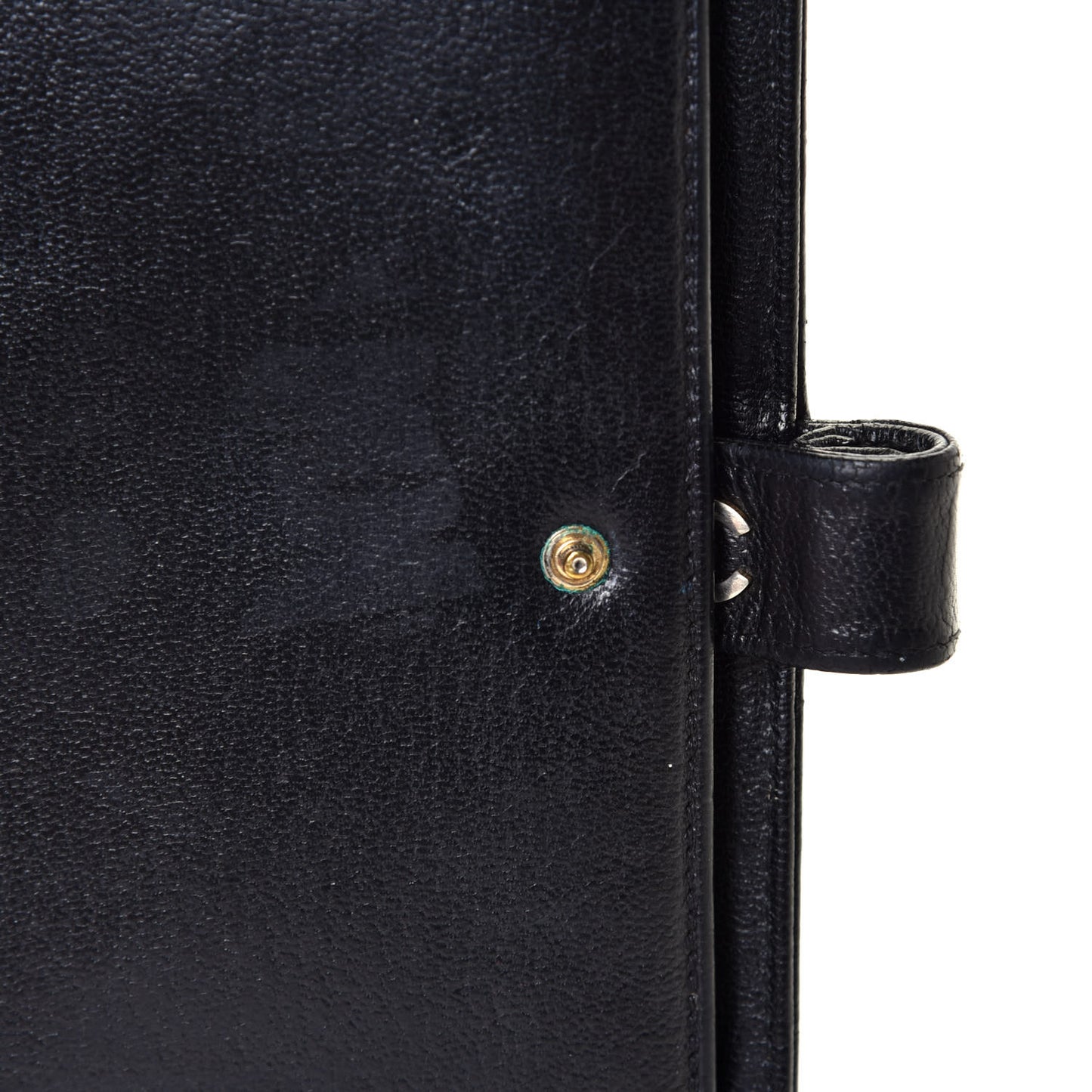 Goatskin Medium Ring Agenda Planner Black
