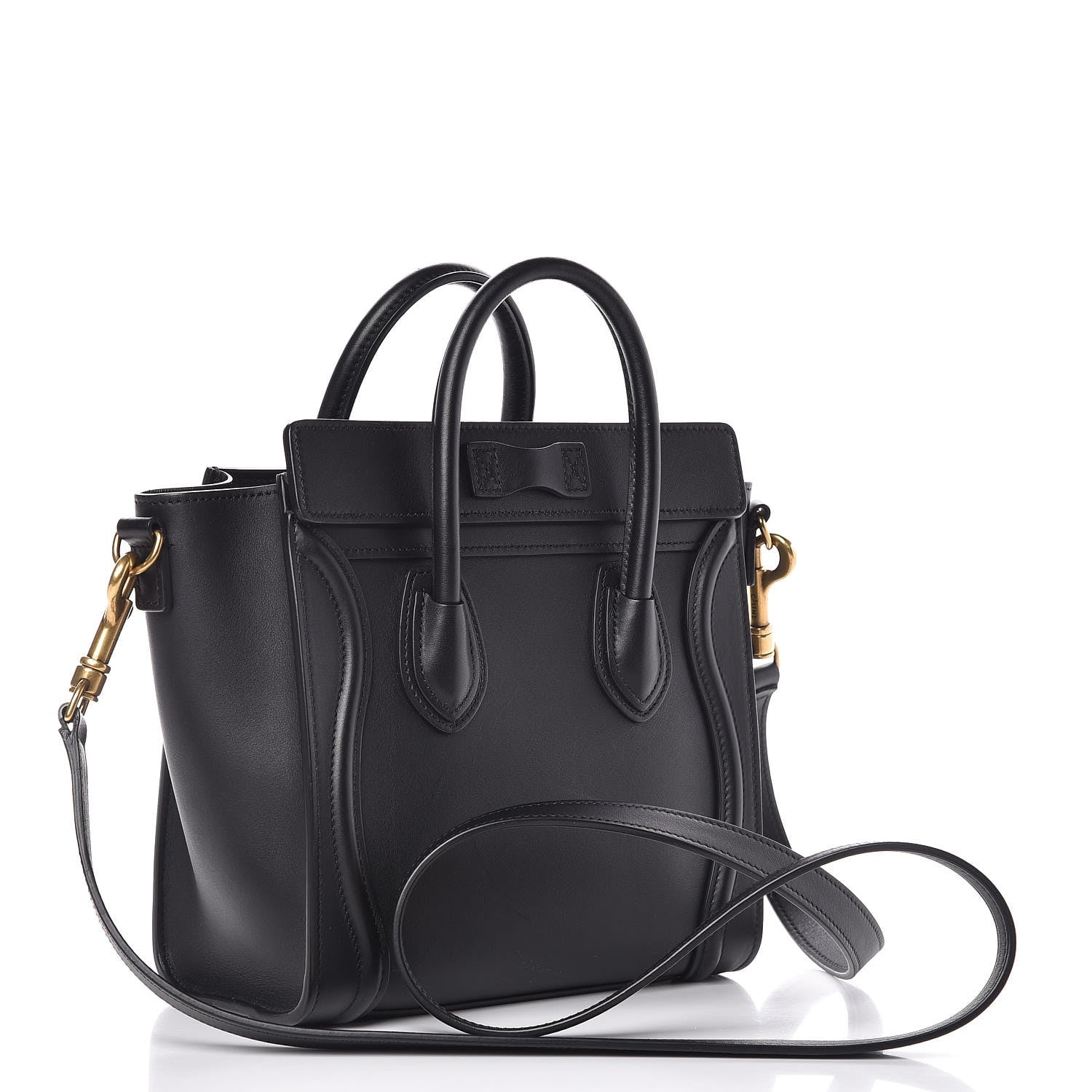 Celine Smooth Calfskin Nano Luggage Black 3 of 7