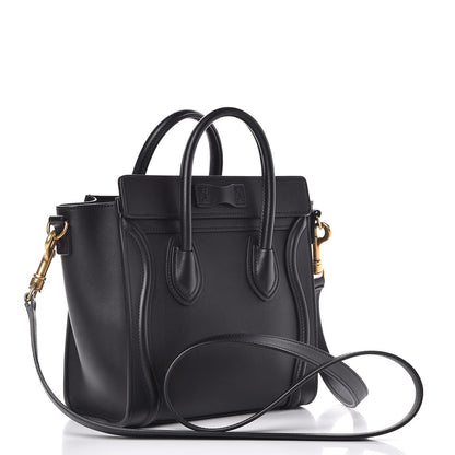 Celine Smooth Calfskin Nano Luggage Black 3 of 7