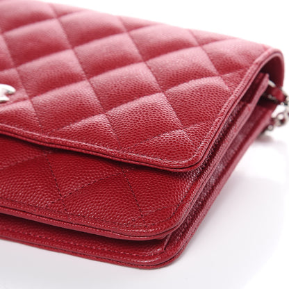 Chanel Caviar Quilted Wallet On Chain WOC Dark Pink 10 of 12