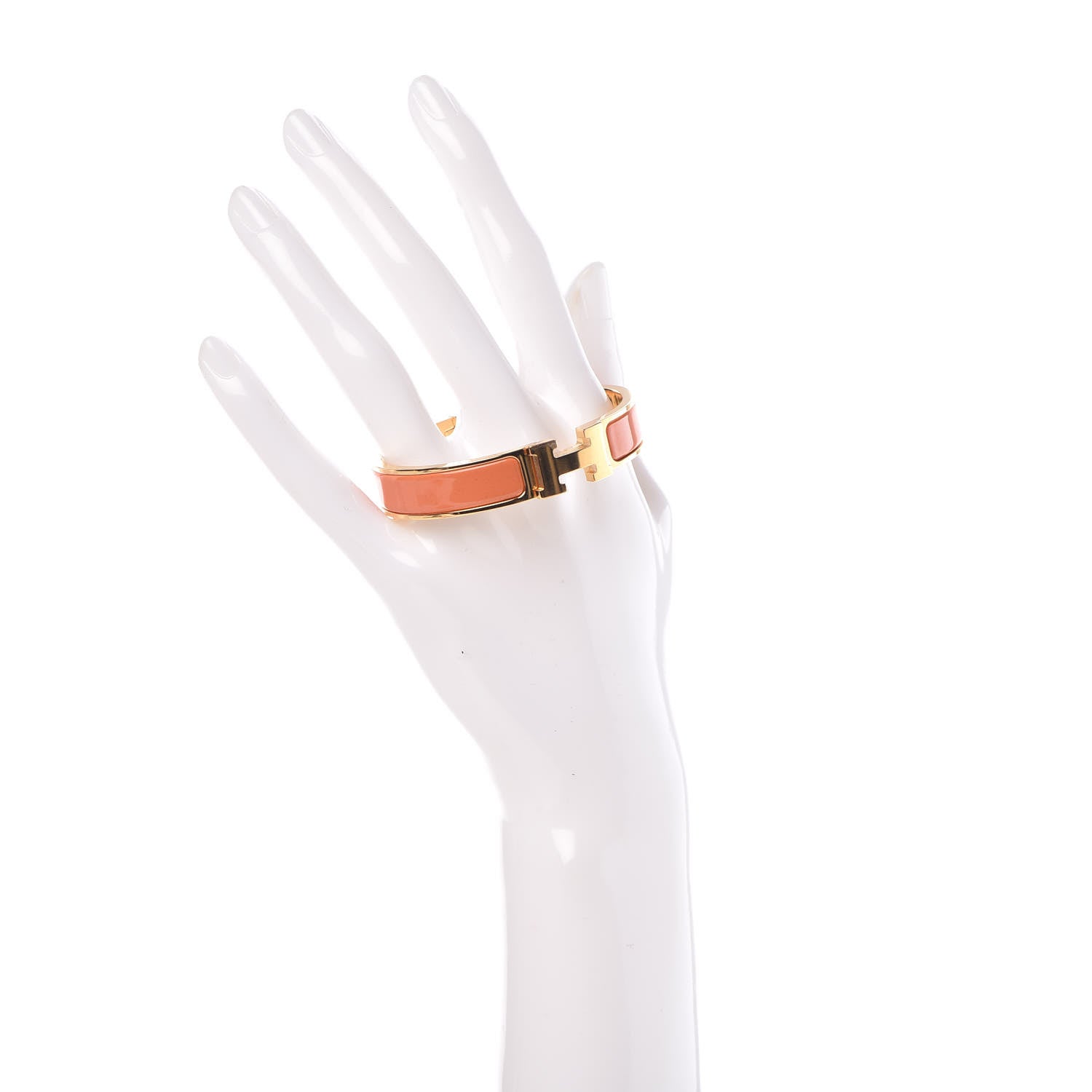 Hermes Enamel Narrow Clic Clac H Bracelet PM Peach Melba 2 of 5