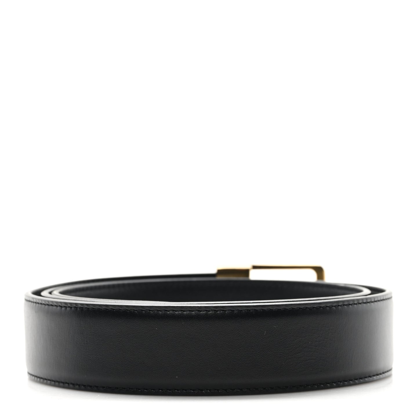 Smooth Calfskin Lacquered La 66 Buckle Belt 90 36 Black