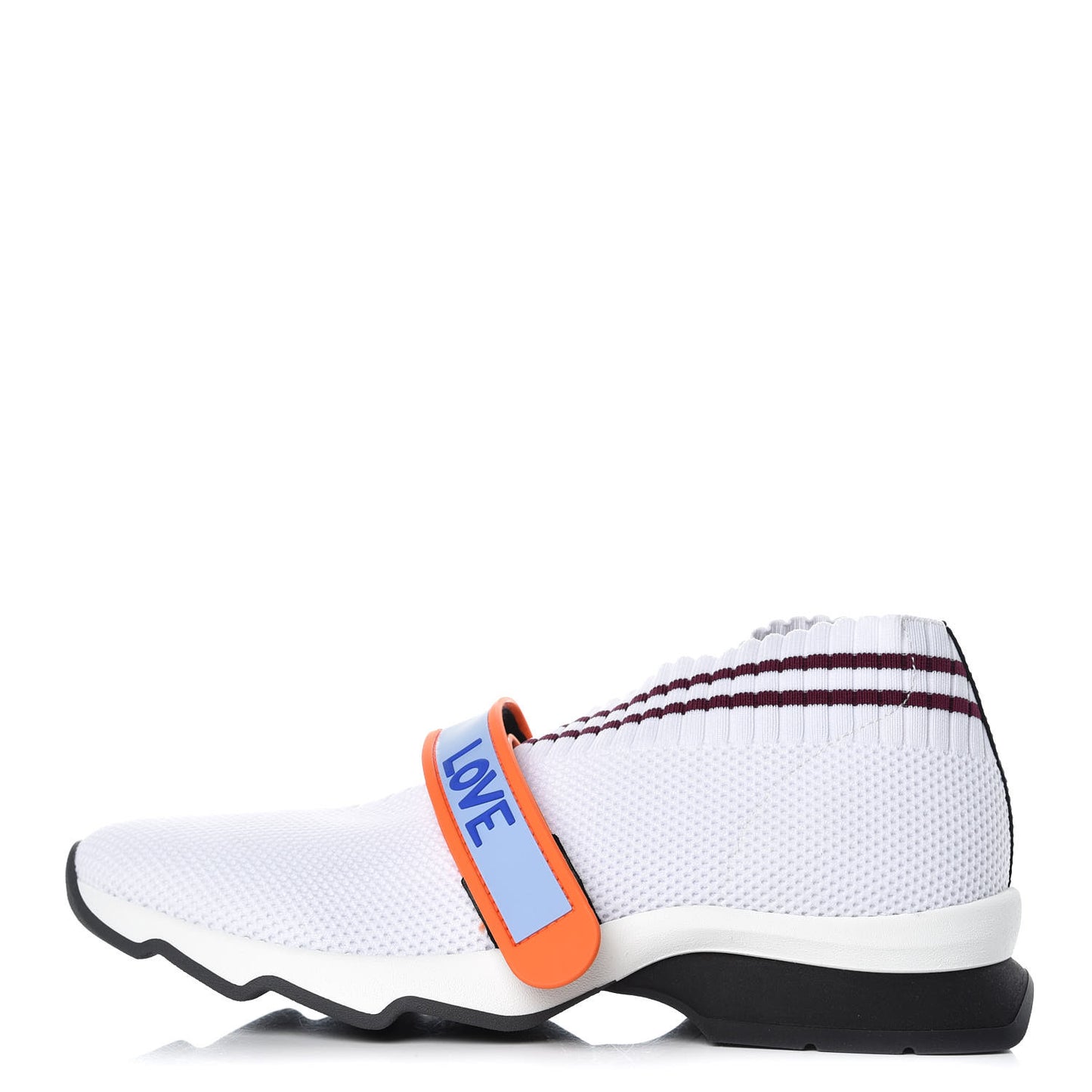 Stretch Yarn Stiff Band Rockoko Sneakers 36.5 White Bordeaux