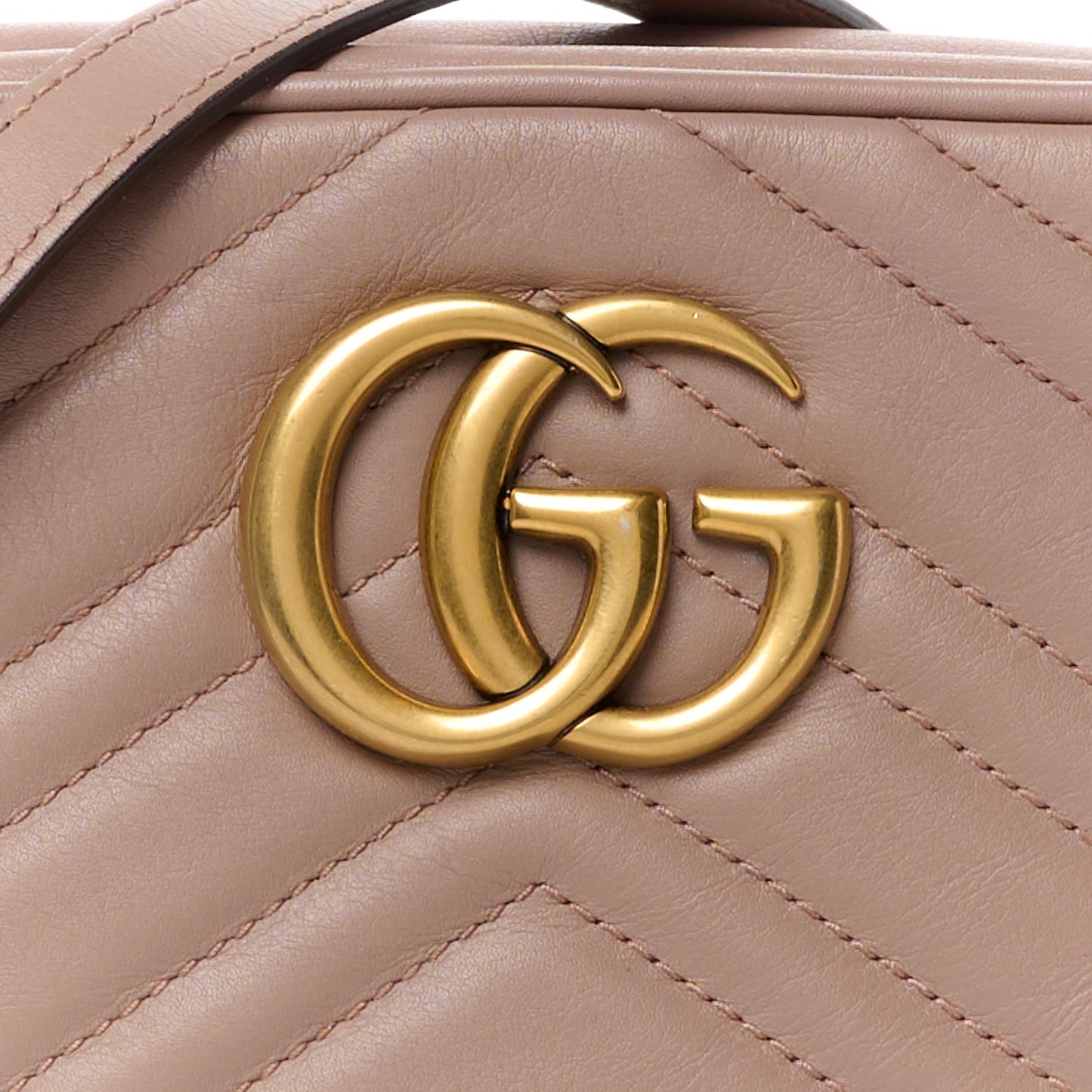 Calfskin Matelasse Small GG Marmont Chain Shoulder Bag Taupe