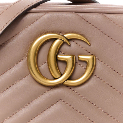 Gucci Calfskin Matelasse Small GG Marmont Chain Shoulder Bag Taupe 9 of 11