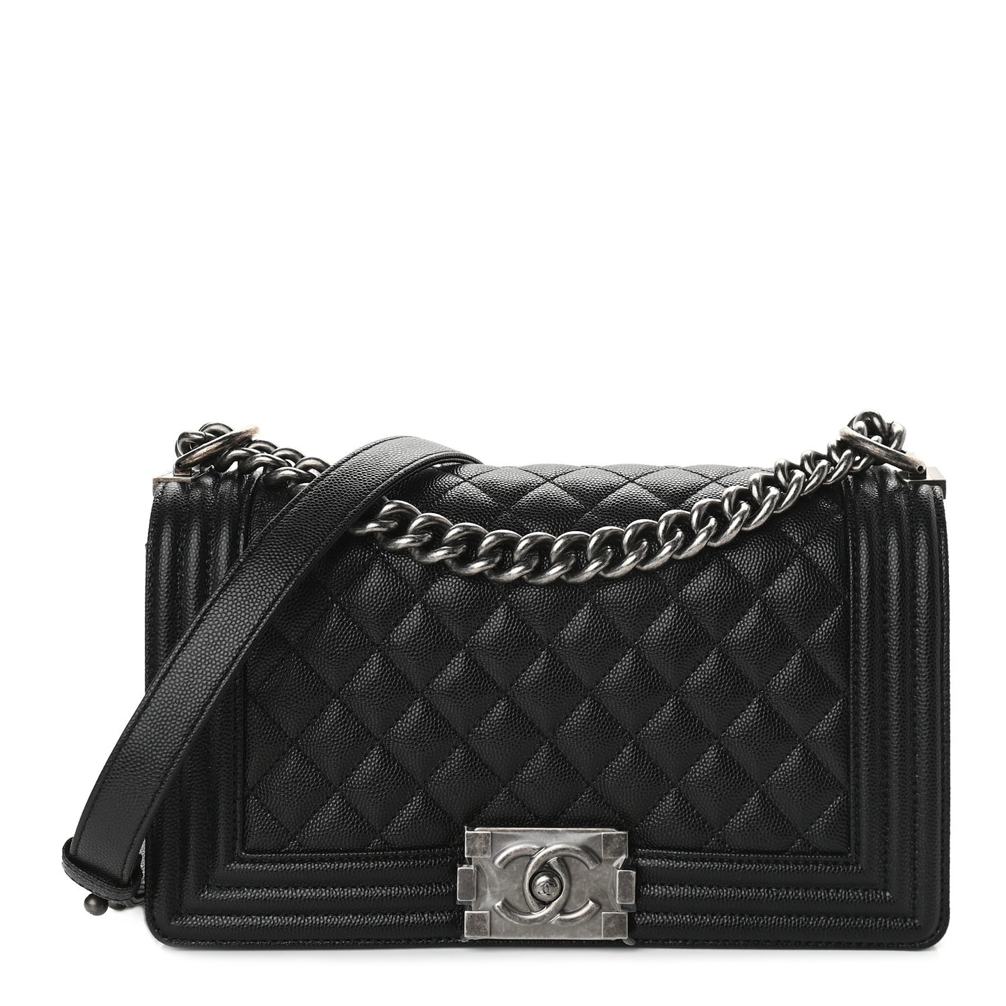 Caviar Quilted Medium Boy Flap Black
