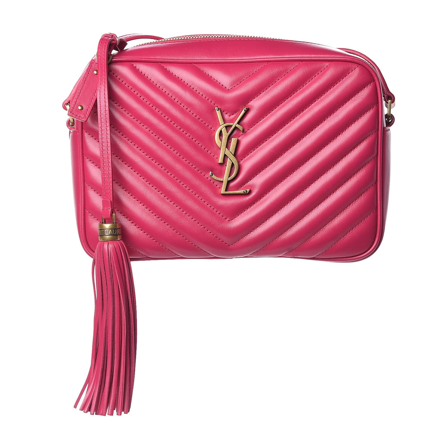 Saint Laurent Calfskin Matelasse Monogram Lou Camera Bag Bright Pink 1 of 9