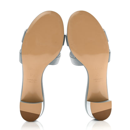 Hermes Epsom Oasis Sandals 37.5 Gris Antarctique 5 of 11