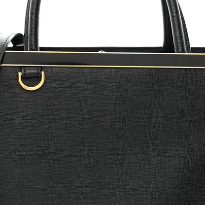 Fendi Vitello Dolce Century Petite 2Jours Tote Black 9 of 11
