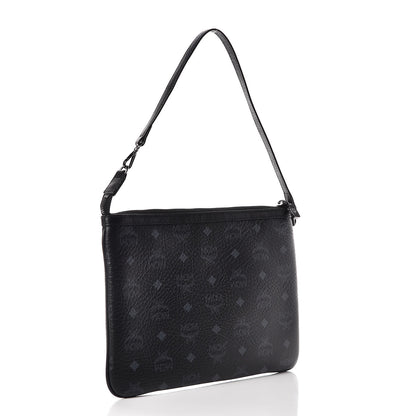 MCM Visetos Liz Shopper Tote Pouch Black 3 of 8