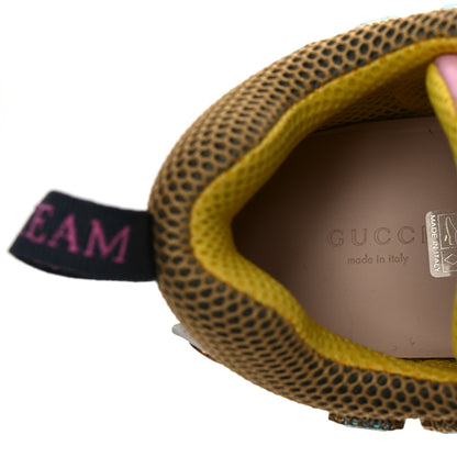 Gucci X SEGA Nylon Calfskin Suede Removable Crystals Flashtrek Sneakers 38.5 Great White Crop Soft Pink 9 of 11