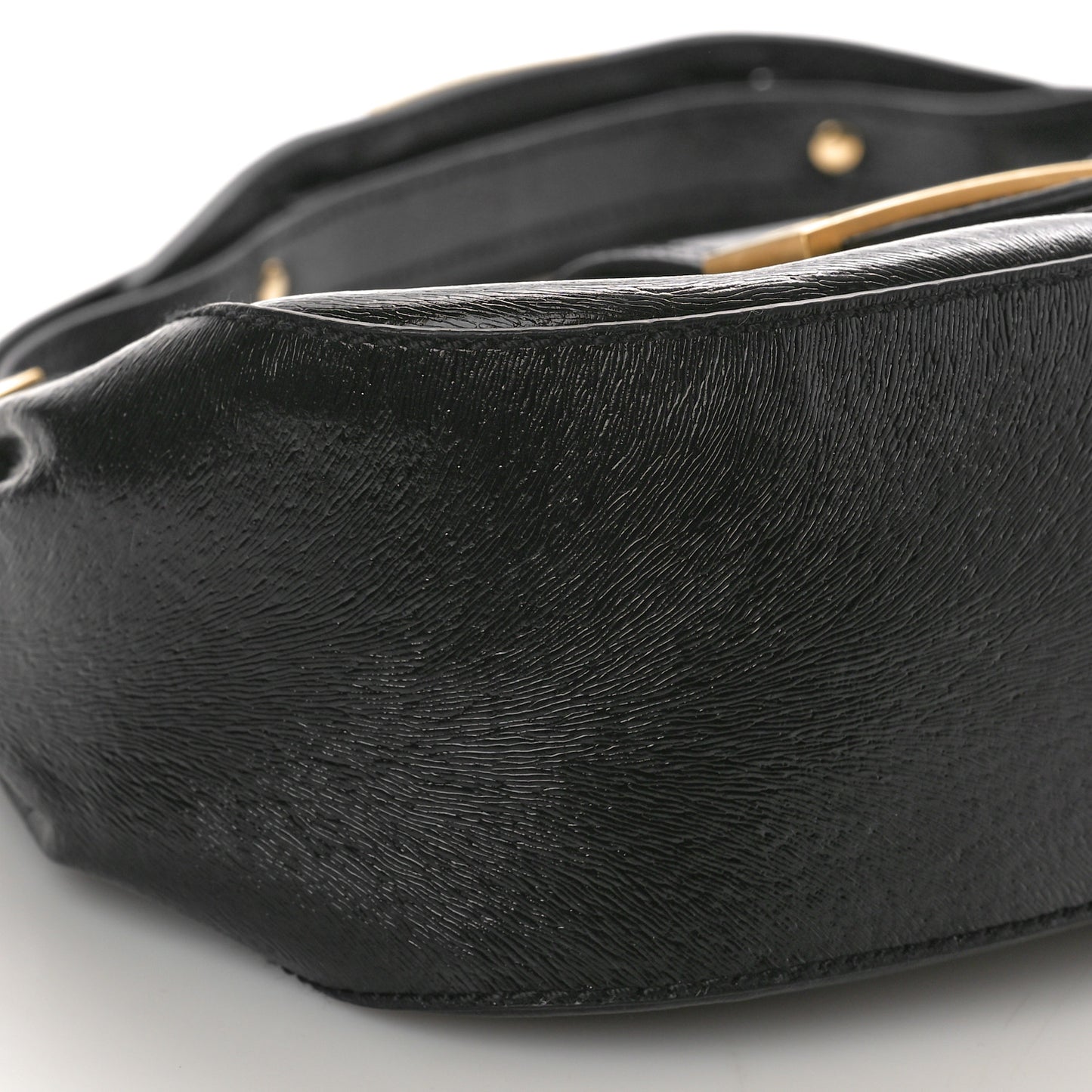 Patent Stamp Calfskin Shadow Shoulder Bag Black
