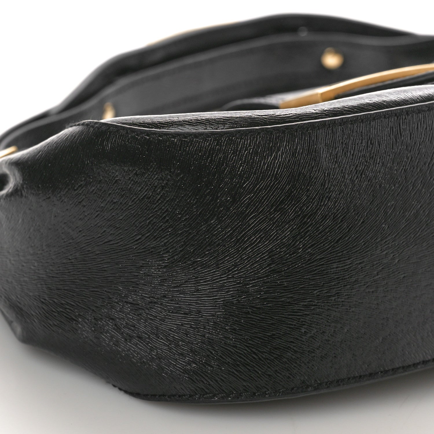 Fendi Patent Stamp Calfskin Shadow Shoulder Bag Black 9 of 11