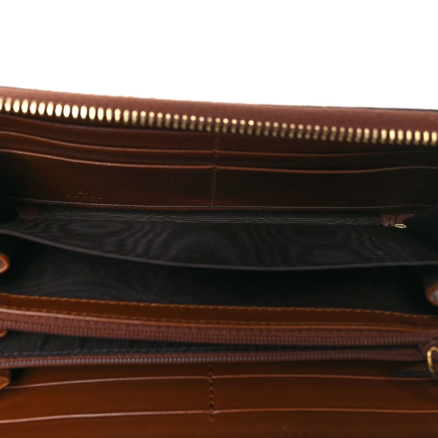 GG Supreme Monogram Cuoio Toscano Zip Around Wallet Beige Ebony Cuir