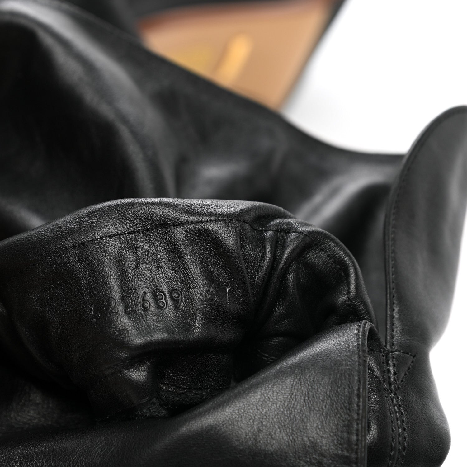 Gucci Deauville Calfskin Cinched Over The Knee High Boots 37 Black 7 of 8
