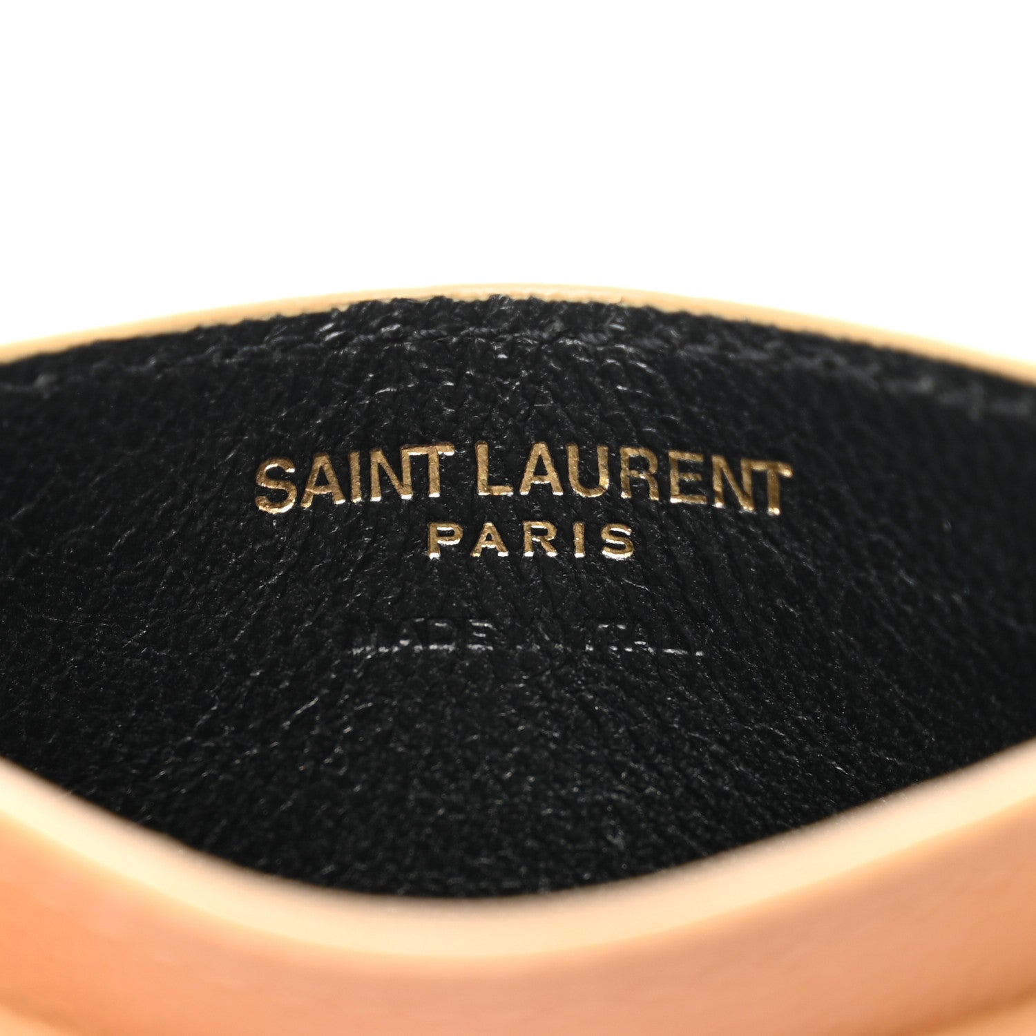 Saint Laurent Grain De Poudre Matelasse Chevron Monogram Credit Card Case Cork 6 of 8