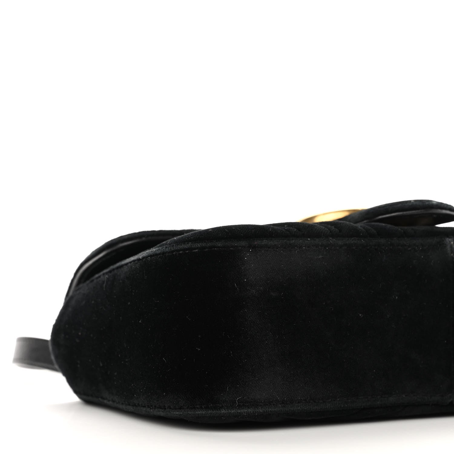 Gucci Velvet Matelasse Mini GG Marmont Shoulder Bag Black 9 of 10