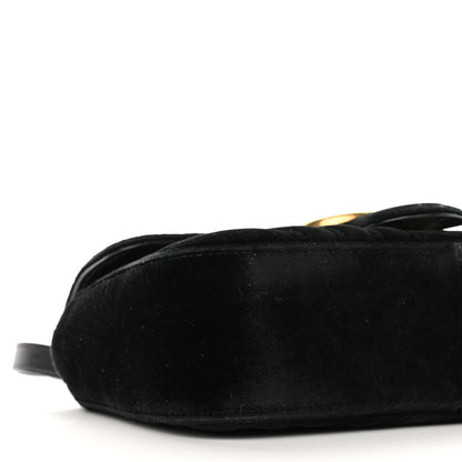 Gucci Velvet Matelasse Mini GG Marmont Shoulder Bag Black 9 of 10