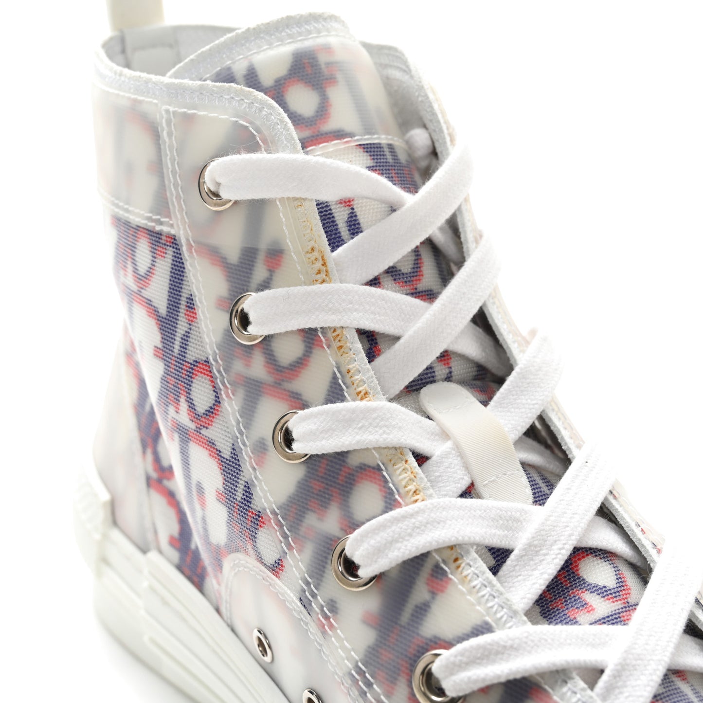 Technical Canvas Oblique Pixel Mens B23 High Top Sneakers 42 Blue Red