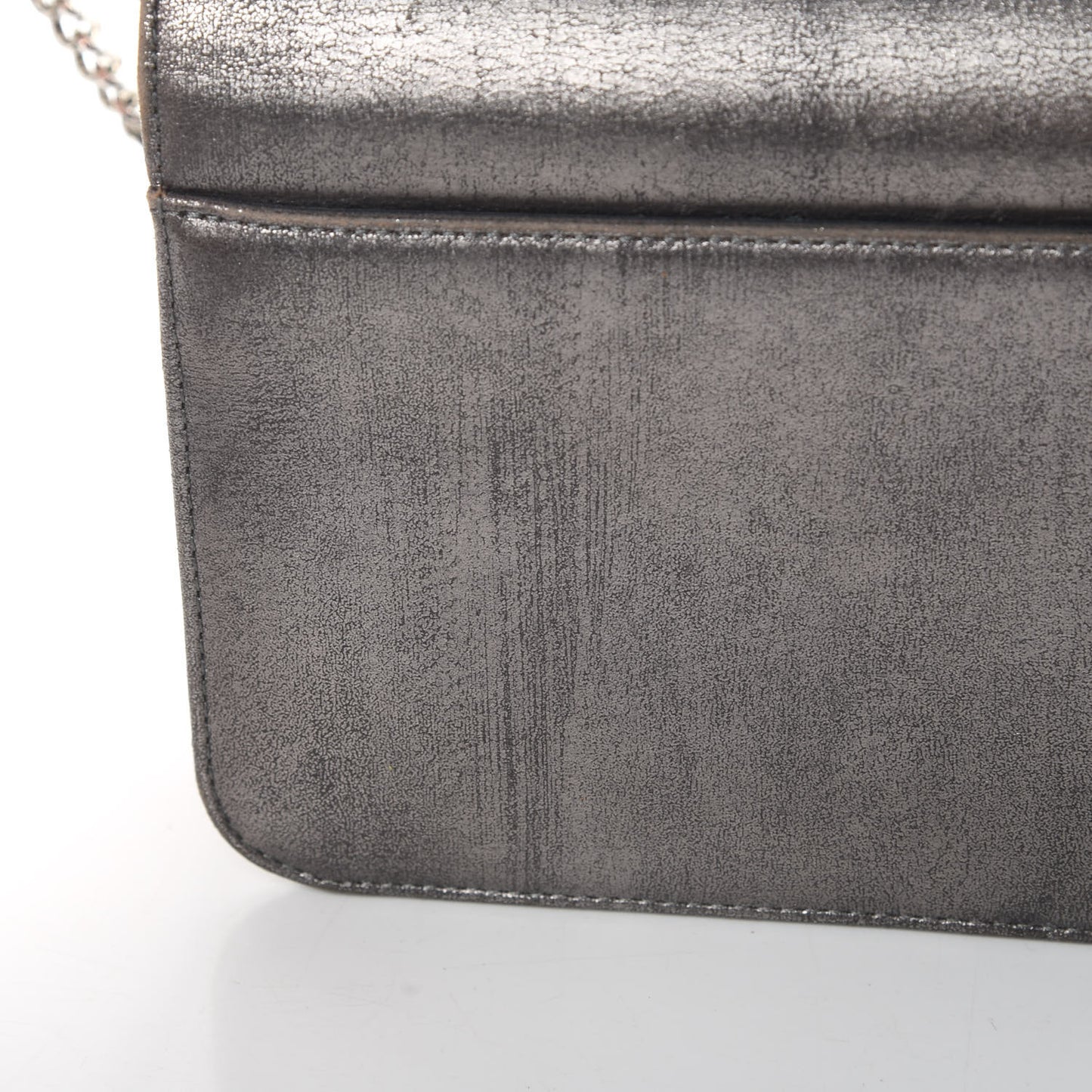 Metallic Brushed Calfskin Miss Dior Promenade Pouch Gunmetal