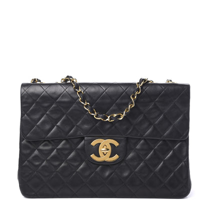 Chanel Lambskin Quilted XL Jumbo Single Flap Black 1 of 11