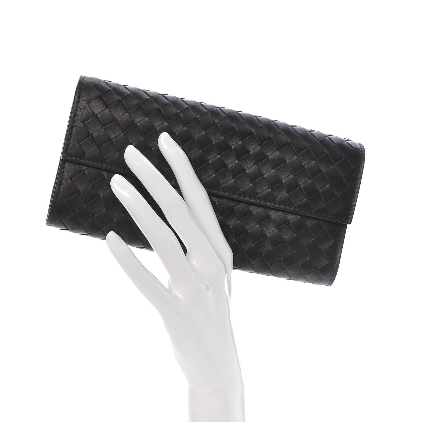 Nappa Intrecciato Continental Wallet Ebano